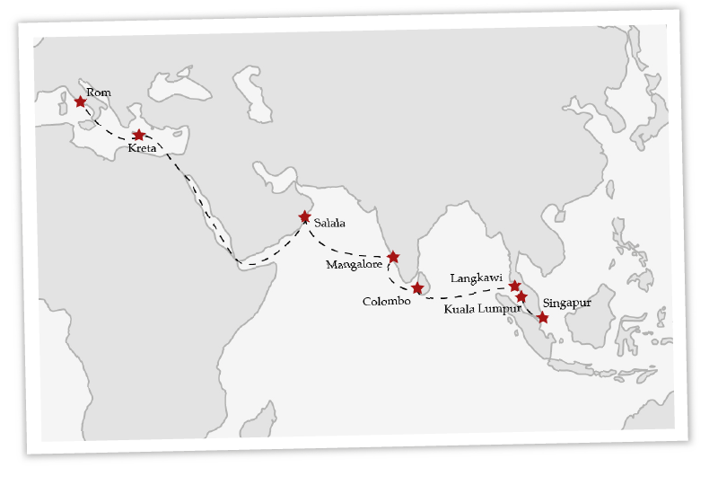 Beitragsbild Kreuzfahrt Singapur bis Rom